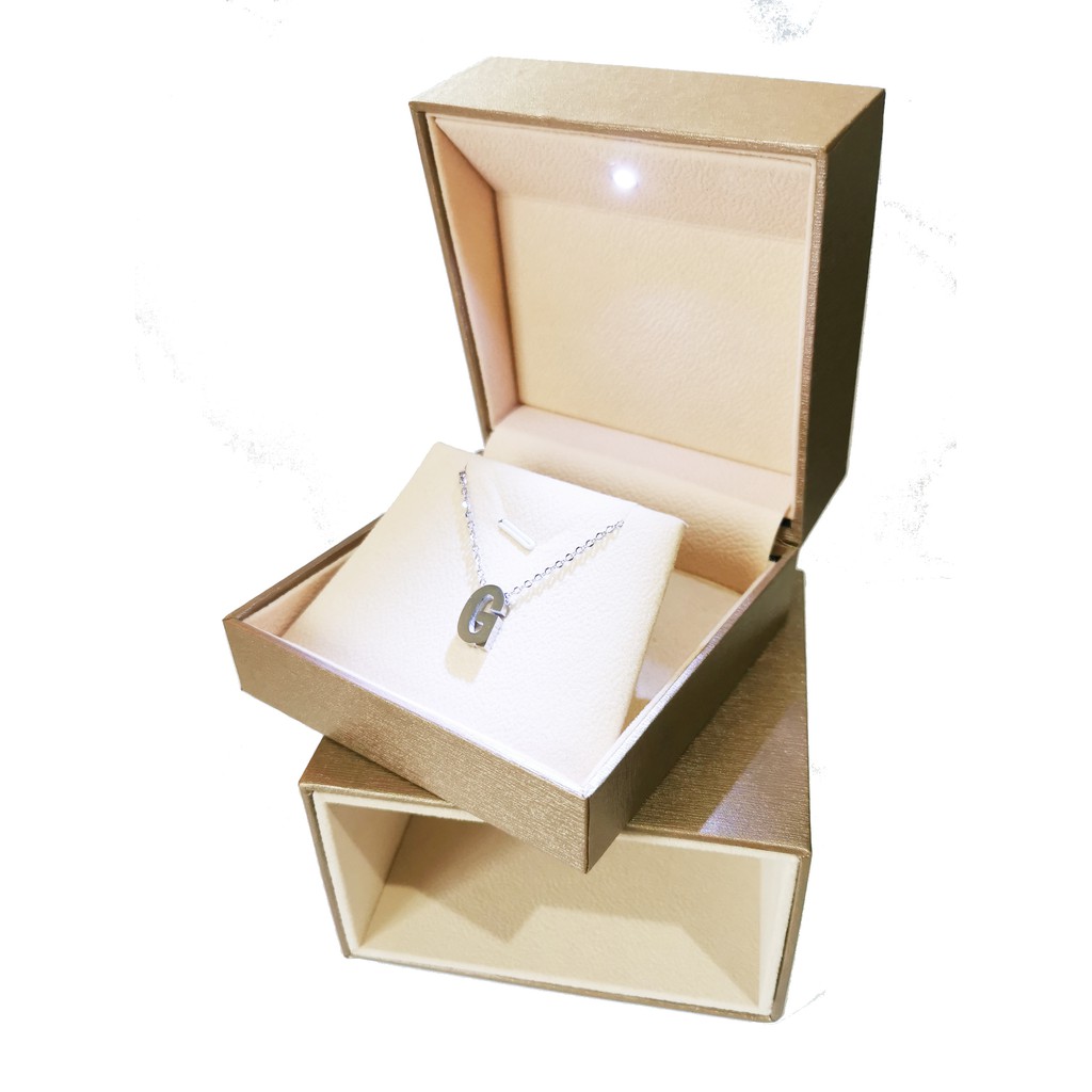 Kotak Liontin Berlapis / Pendant Box dengan Lampu LED Tempat Perhiasan Jewelry Murah Cocok Untuk Gift / Hadiah, Lamaran, Mahar Pernikahan, Hantaran Tunangan, Seserahan Pernikahan