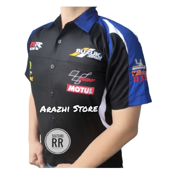 Seragam Otomotif Suzuki RR Hitam Pria Kemeja Komunitas Suzuki RR seragam Motor Suzuki Baju Komunitas