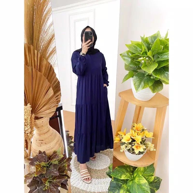 PGMT - TERMURAH GAMIS AMARA HANUM HOMY DRESS POLOS RAYON PLAIN MAXY HARGA PROMO GROSIR