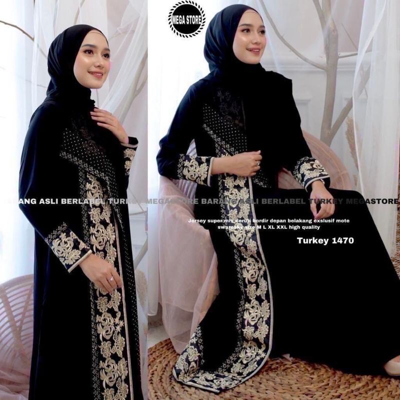 PREMIUM TURKI ABAYA ORI BORDIR SWAROSKI