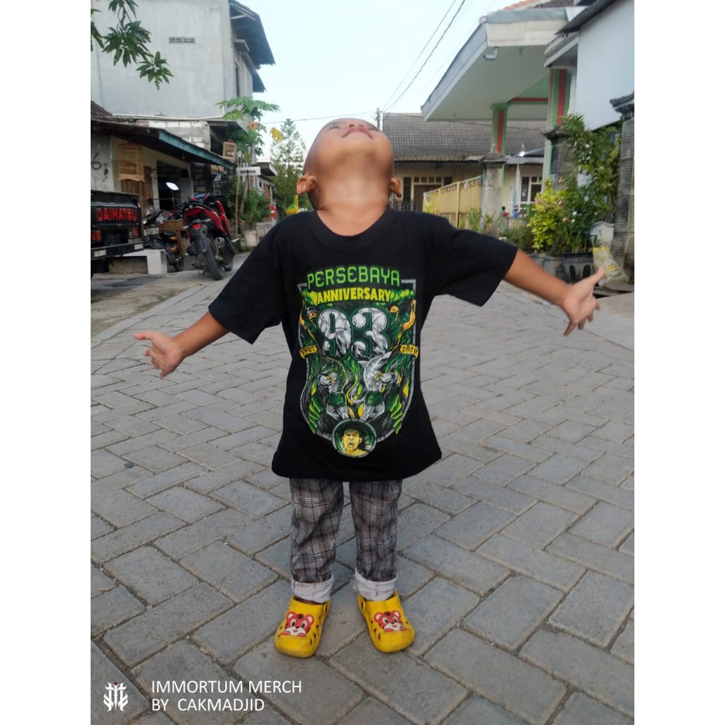 KAOS BONEK PERSEBAYA ANNIVERSARY 93 HITAM KIDS READY STOCK,BISA BAYAR DITEMPAT (COD) FREE STICKER