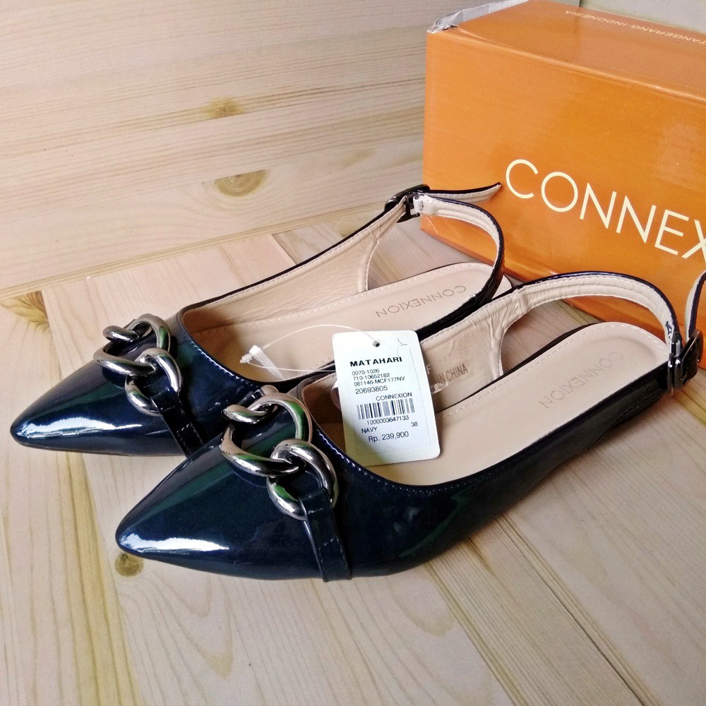 CONNEXION MCF177NV Sepatu Flat Wanita Casual Kerja Loafers Navy Formal Original Matahari