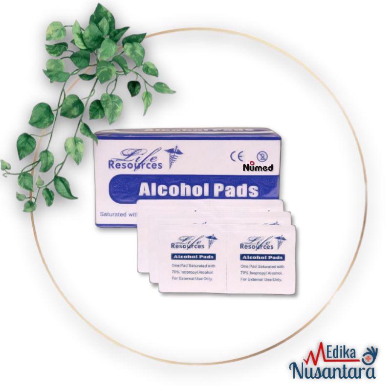 Liferesources Alcohol Pads isi 100 Tissue Alkohol Kapas Alkohol Life Resources 100 Pc