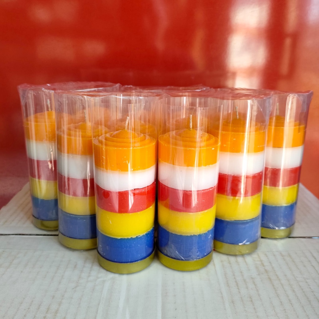 Lilin 5 warna 1 kati pancawarna lilin puja warna warni isi 2 pcs