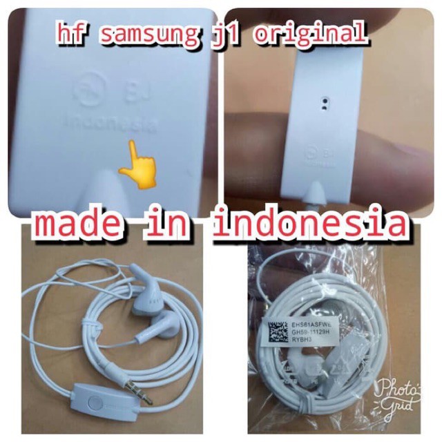 Made in Indonesia ORIGINAL Handsfree Samsung c550 S5830  Headset SAMSUNG NON KARET