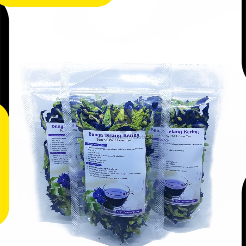 BUNGA TELANG KERING 10 gram/ WEDANG TELANG / TEH BIRU BUNGA TELANG / BUTTERFLY PEA FLOWER TEA