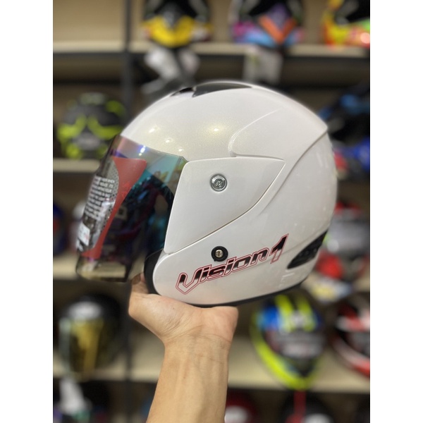 [COD] TERMURAH HELM KYT VISION 1 SNI DOT, BERAT 1 KG (GRATIS ONGKIR)-Putih