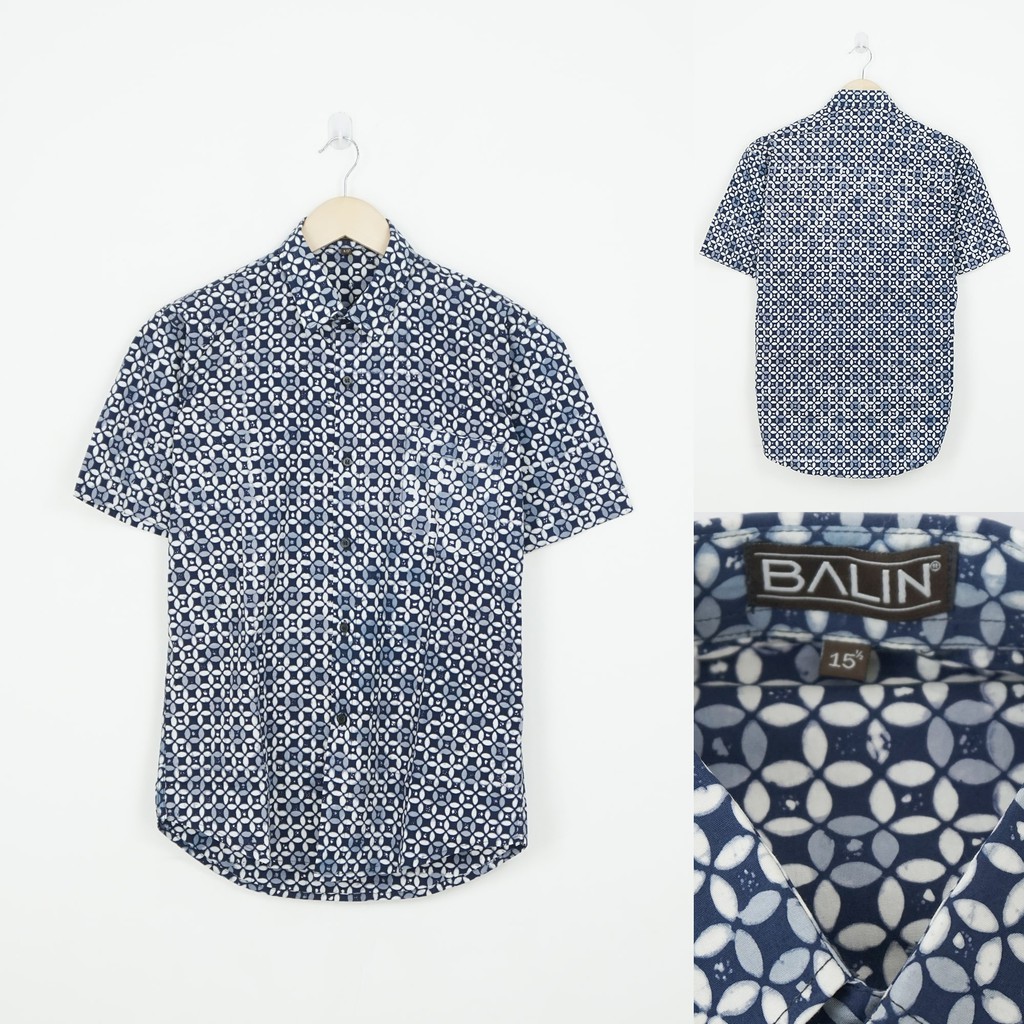 Kemeja Batik Pria Slimfit . Balin Puga. Lengan Pendek