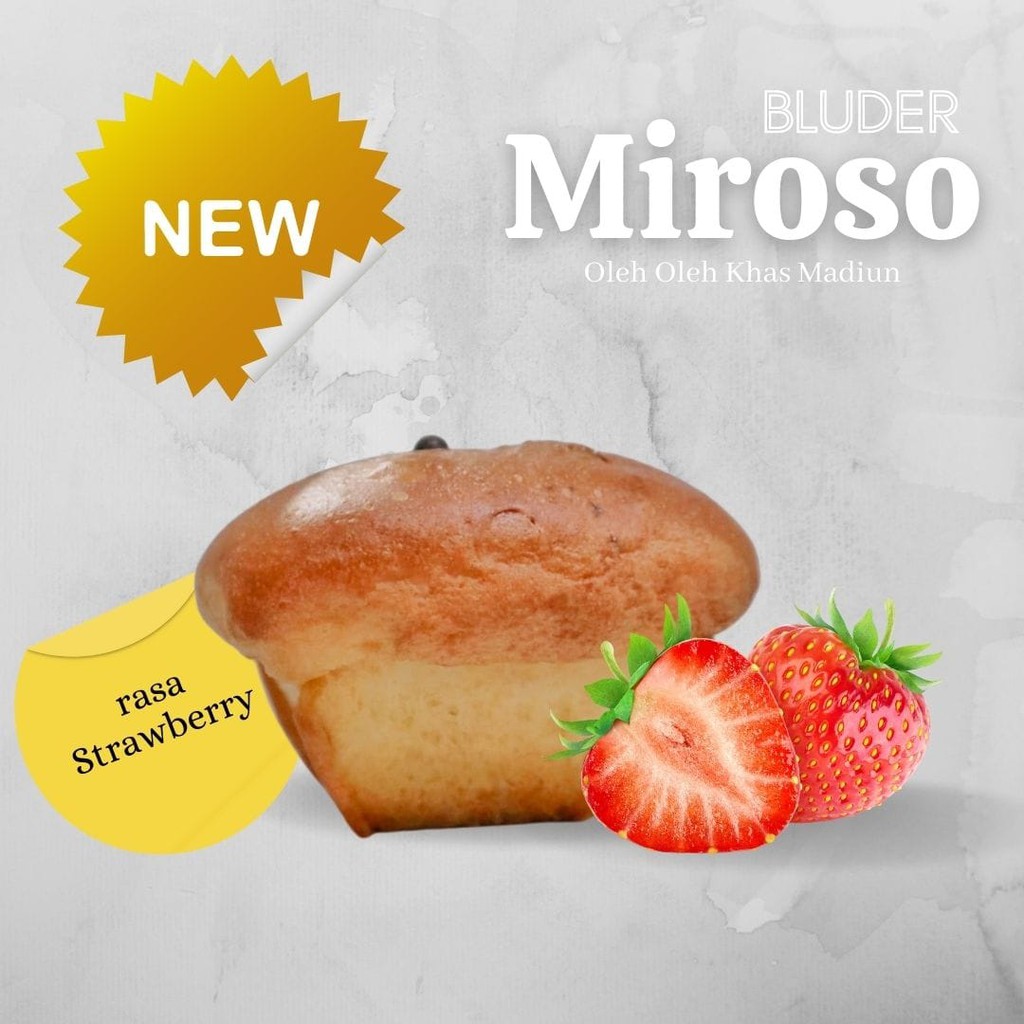 

Bluder MIROSO Cup RASA STRAWBERRY TANPA Minimal Order se-INDONESIA - Roti Bluder MIROSO Cup - Oleh oleh Khas - Asli Madiun - Bakery RASA STRAWBERRY