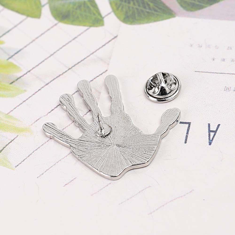 Mxbeauty Skeleton Palm Bros Ransel Mantel Perhiasan Aksesoris Hadiah Untuk Wanita Pria Skeleton Palm Badge Pin Tangan Enamel Pin