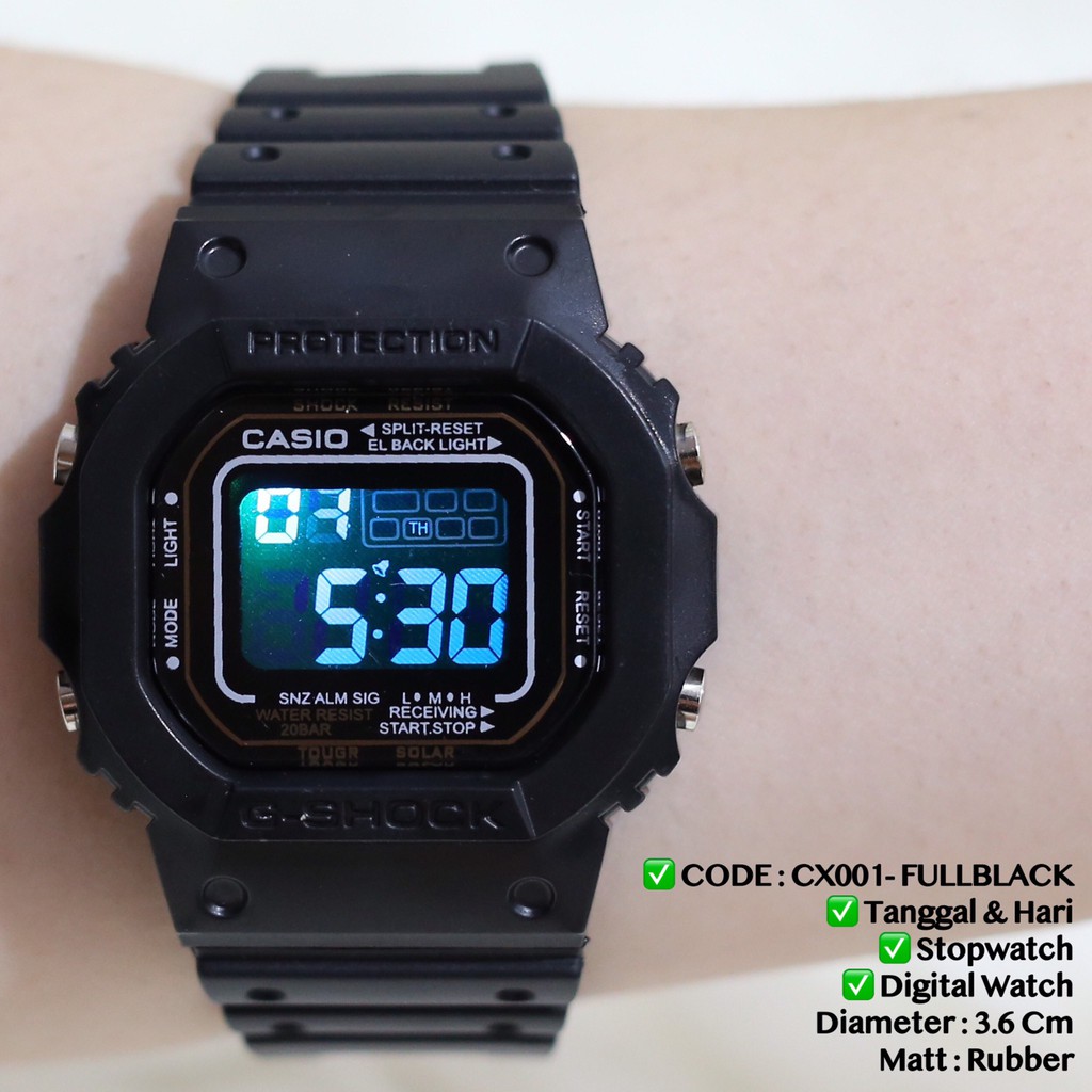 Jam tangan casio pria wanita DW5600 GSHOCK digital anti air ukuran LED 7 warna termurah CX050 CX060