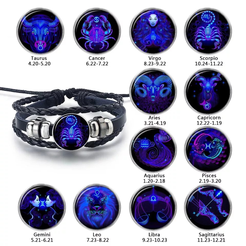 BARU Gelang Zodiak Gemini Cancer Virgo Leo Libra Scorpio Sagittarius Aquarius Pisces Capricorn Aries