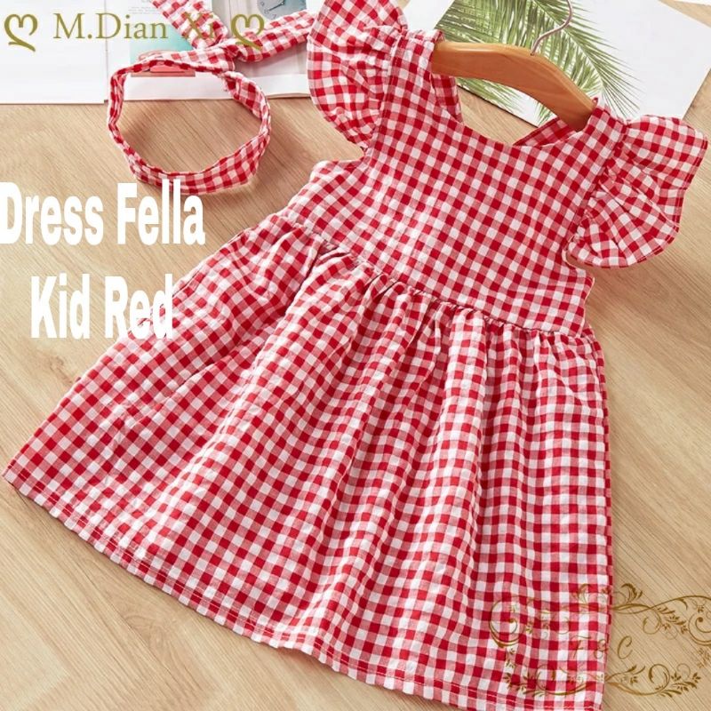 DRESS KID ANAK FELLA KOTAK, KATUN