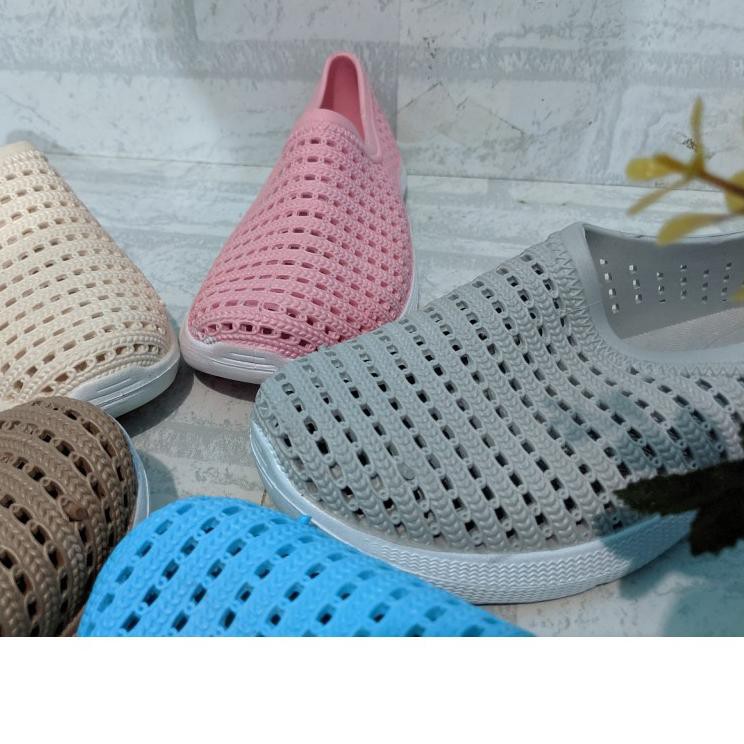 gh 387 Sepatu  Jelly Karet  Slip On Wanita Trendy Gaul  