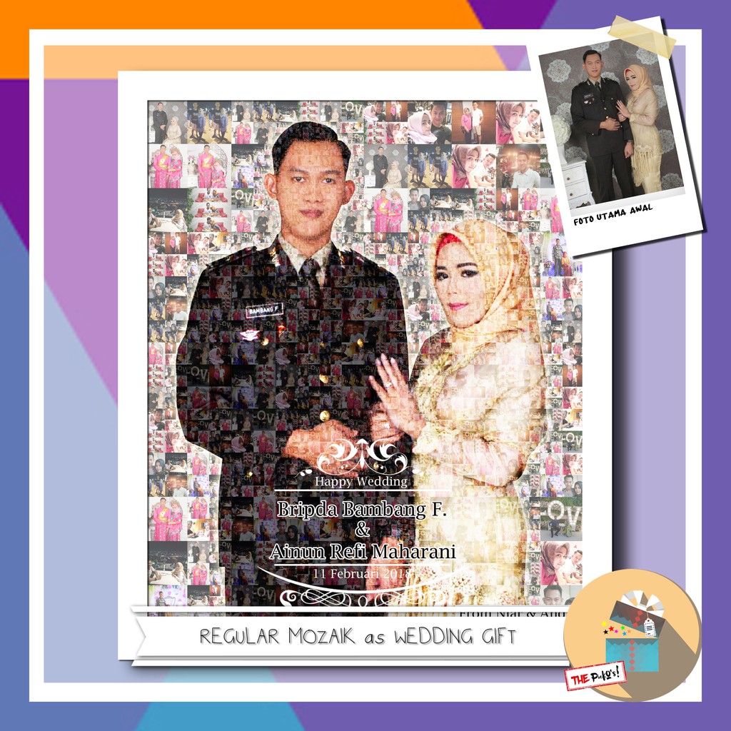 KADO SOUVENIR HADIAH UNIK KADO WEDDING PERNIKAHAN MOZAIK FOTO