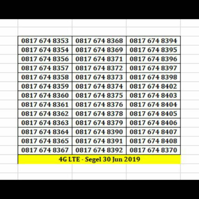 Kartu Perdana XL Axiata Prabayar 11 Digit Angka Nomor Nomer Cantik Murah 0817 674 8361 SEGEL RAPI 4G