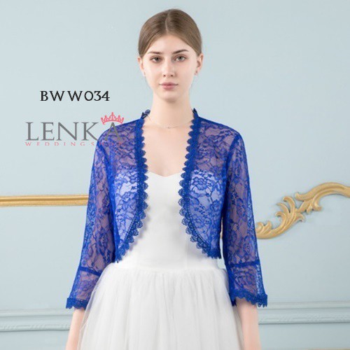 [STOK TERBATAS] LACE BOLERO WEDDING PENGANTIN RENDA BIRU MODERN BWW034