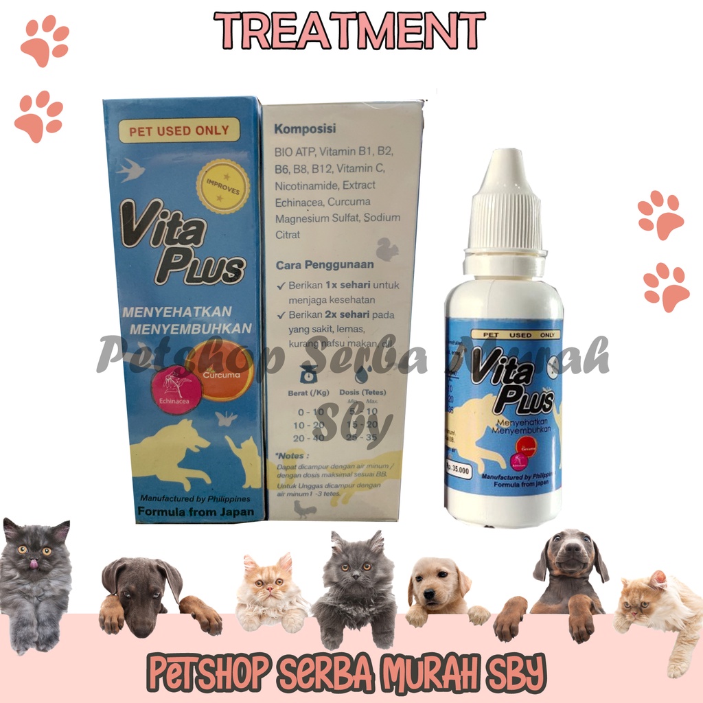 Vitaplus Vita Plus Multivitamin Kucing Anjing Kelinci 30ml