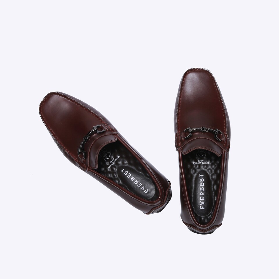 SEPATU PANSUS KULIT EVERBEST PRIA ORIGINAL LOAFER MERAH MAROON EM59