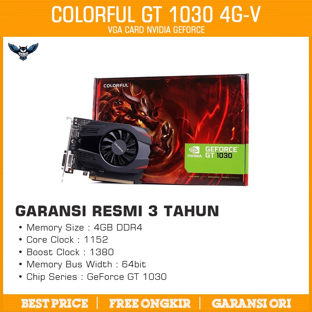 VGA COLORFUL GT 1030 4GB DDR4 - Nvidia GeForce GT1030 4G-V 64bit