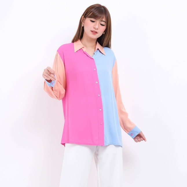 ARENA - Kemeja Basic Wanita Colorful