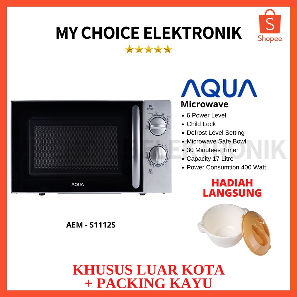 Aqua Microwave AEM-S1112S (400W) [Luar Kota]