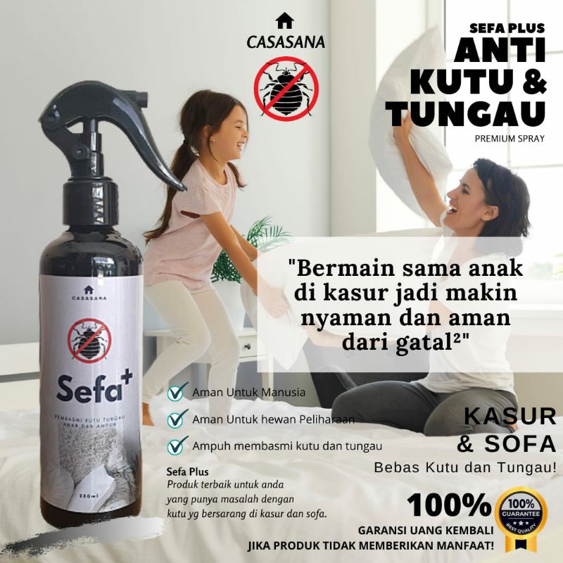 Obat Pembasmi Kutu Tungau Kasur dan Sofa Sefa Plus Spray Anti Kutu