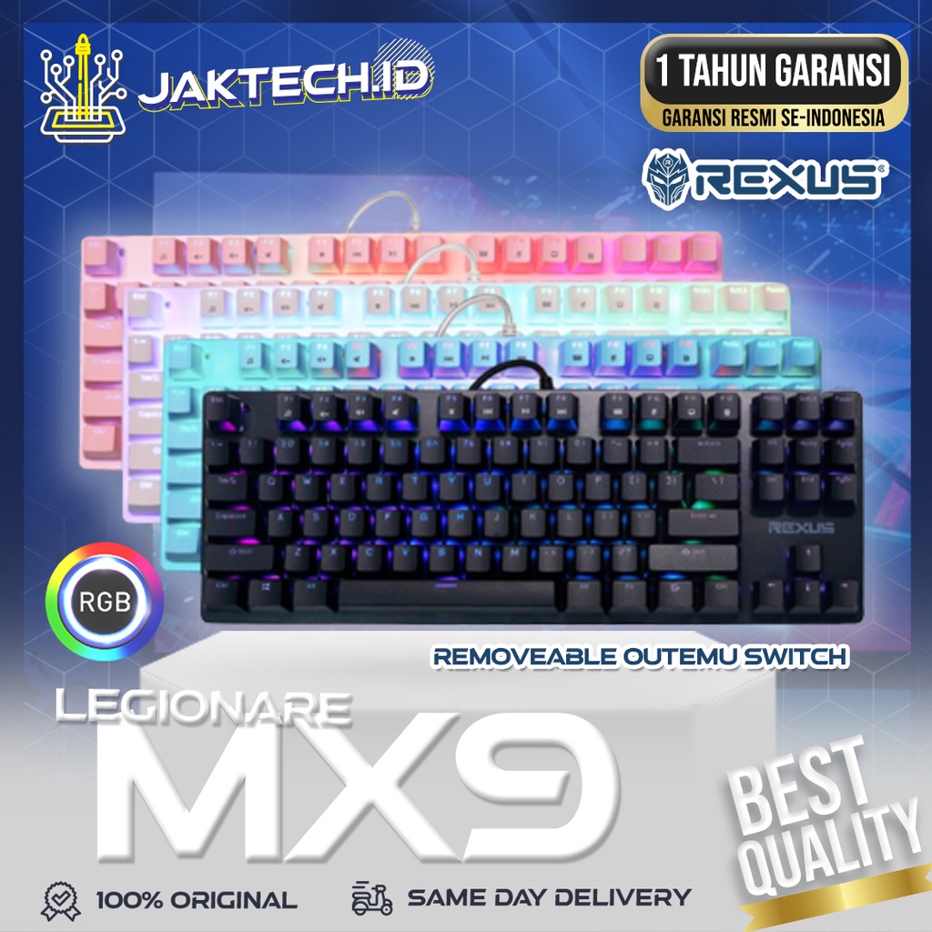 Rexus Legionare MX9 / MX9TKL Mechanical Keyboard Gaming RGB Outemu BERGARANSI RESMI