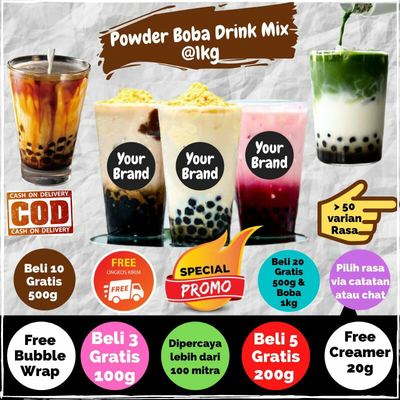 

Bubuk minuman boba drink 1kg
