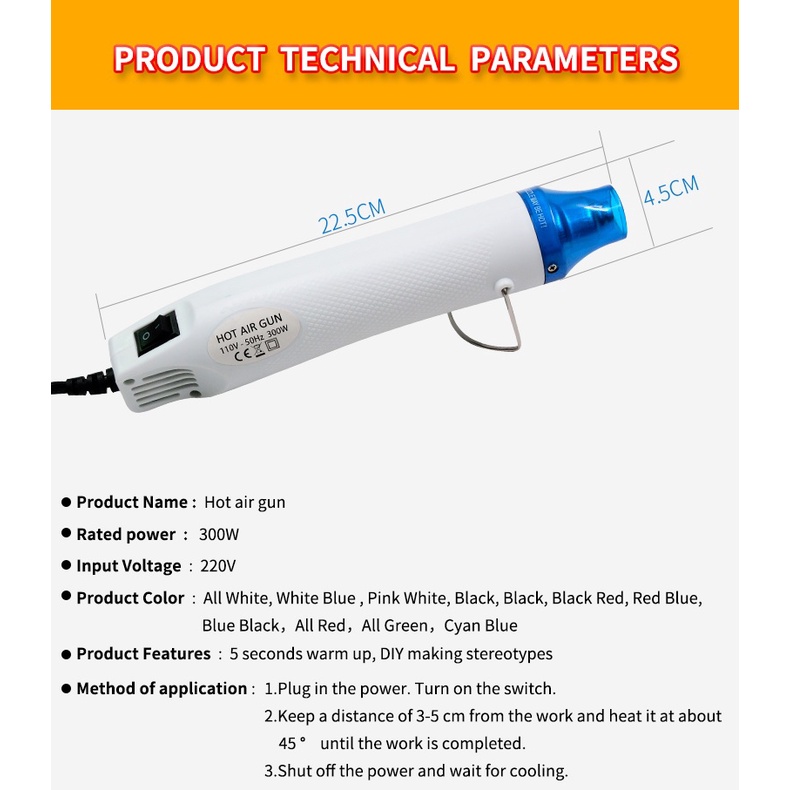 MOFA MF300 Mini Portable Heat Gun - Blower Pemanas Portabel Serba Guna