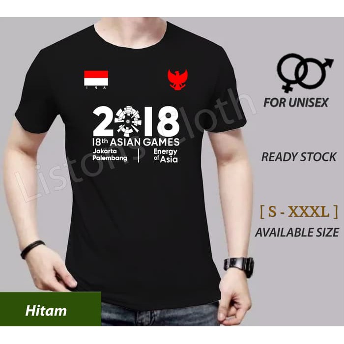 Kaos asian games 2018 baju timnas indonesia hitam