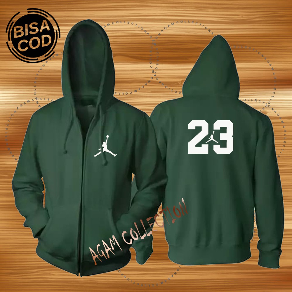 Agam collection Jaket Zipper Distro Jordan 23 DB Premium Text Putih Pria Wanita