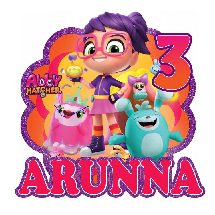 Topper Background ABBY HATCHER utk hiasan cake