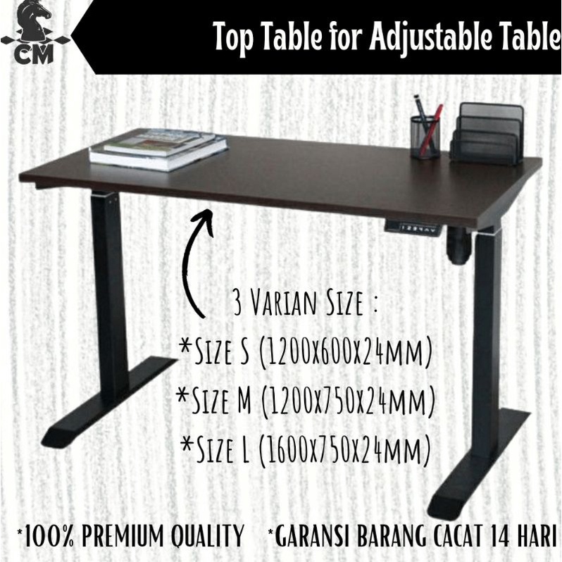 top table meja finishing HPL adjustable table desk