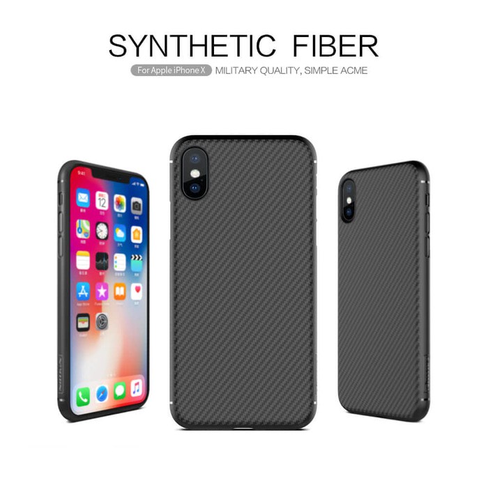 Hard Case IPhone X NILLKIN Synthetic Fiber Carbon Casing Original