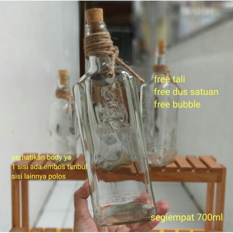 botol kaca 700ml 750ml kotak sumbat cork botol craft keren