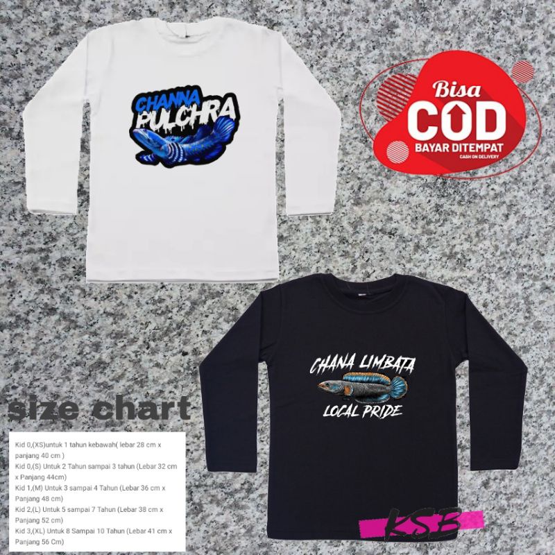 baju kaos anak laki laki ikan channa/kaos anak limbata/t-shirt anak channa/kaos anak murah/kaos anak