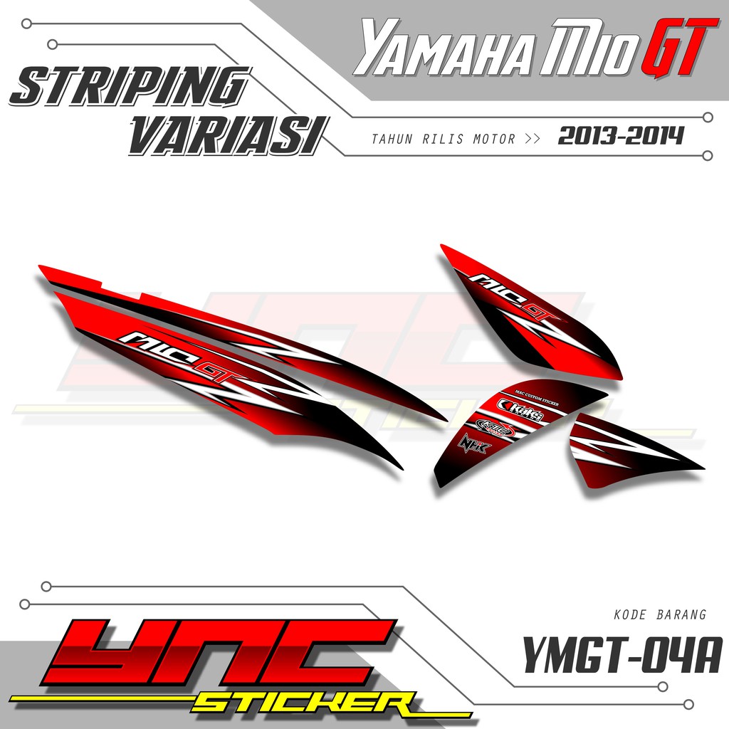 STIKER STRIPING MIO GT STICKER VARIASI MIO GT TAHUN 2013-2014 - YMGT 04