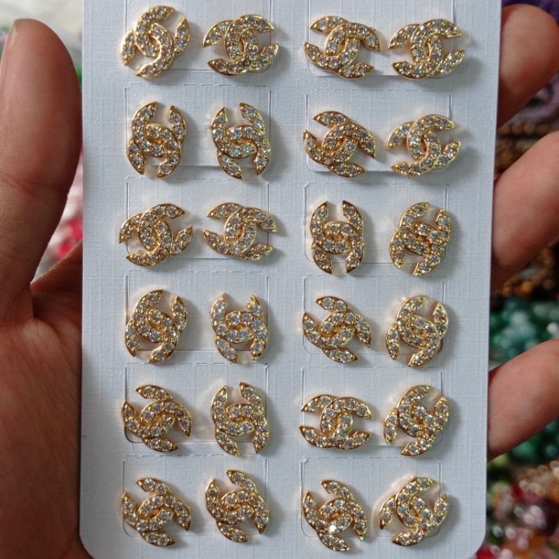 anting tusuk dewasa perhiasan xuping motif chennel