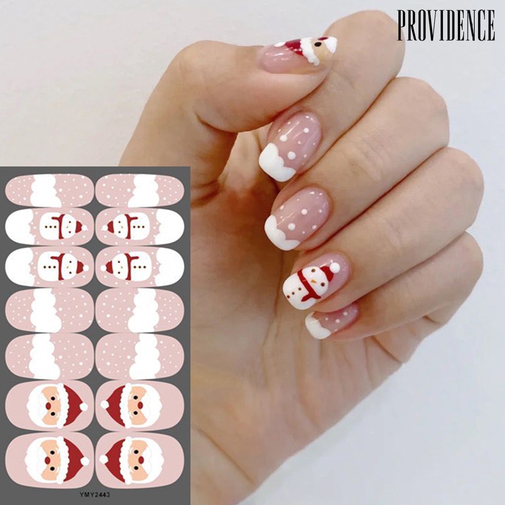 Providence Stiker Nail Art Motif Rusa / Kepingan Salju / Natal Untuk Wanita