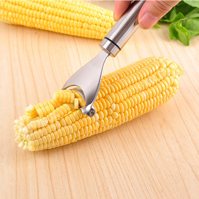 Corn Thresher Peeler Stainless Steel Corn Peeler Slicer Manual Corn Kernel Stripper Cob Kitchen Tools