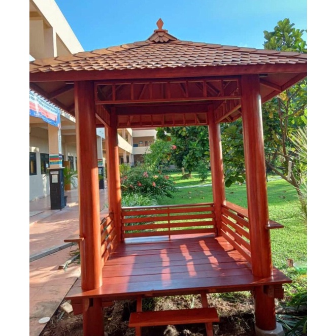 Gazebo Minimalis Kayu Glugu/Kelapa