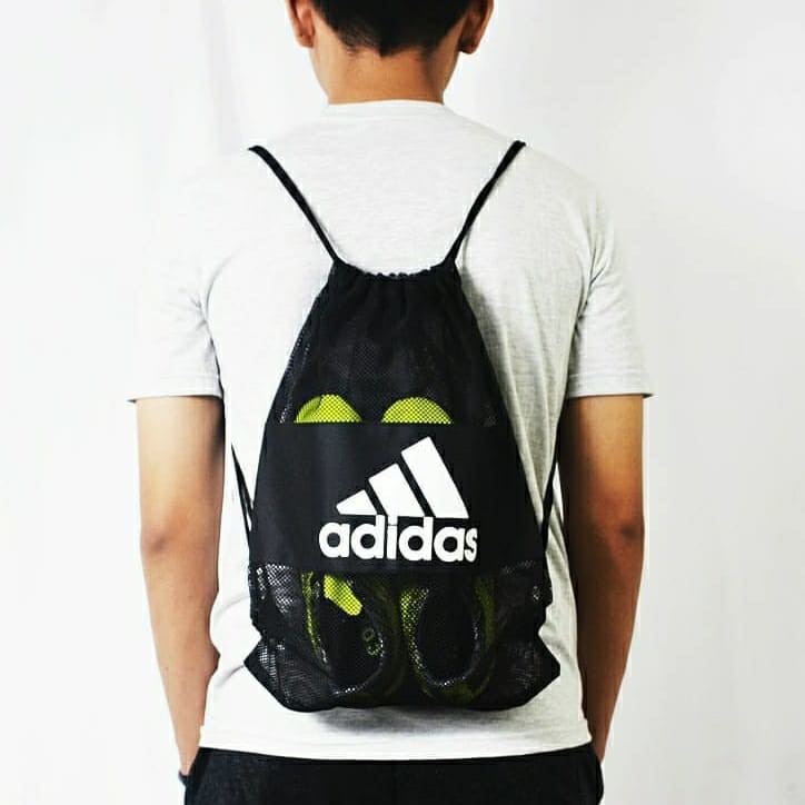 Tas Sepatu Shoes Bag Futsal Tas Serut Gymsack Jaring Adidas