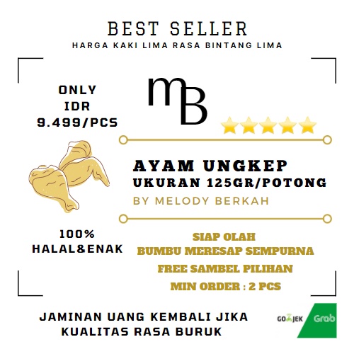 

PROMO! BEST SELLER Ayam Ungkep Fresh Siap Olah FREE Sambel Pilihan Spesial Ukuran Sedang 125gr BY Melody Berkah
