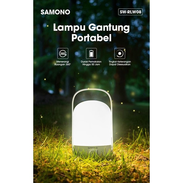 Samono SW-RLW08 Rechargeable Portable Lamp Lampu Gantung Emergency 360 lampu camping original samon