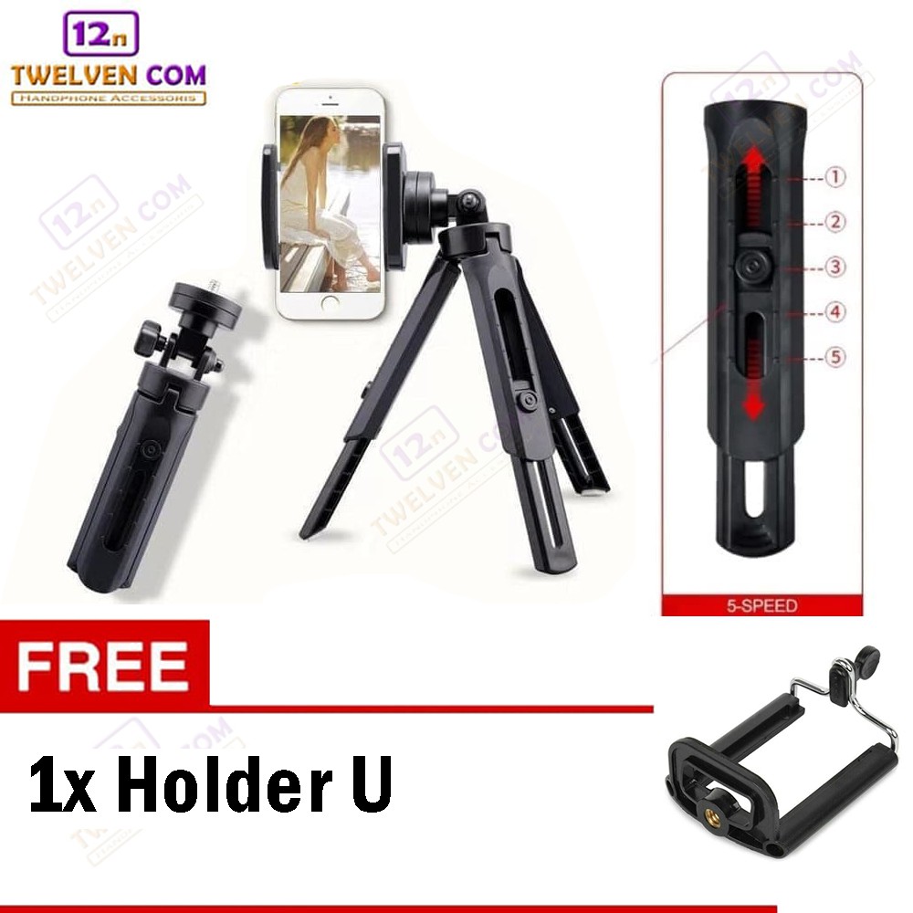 Mini Tripod Support + Holder U Medium for Smartphone