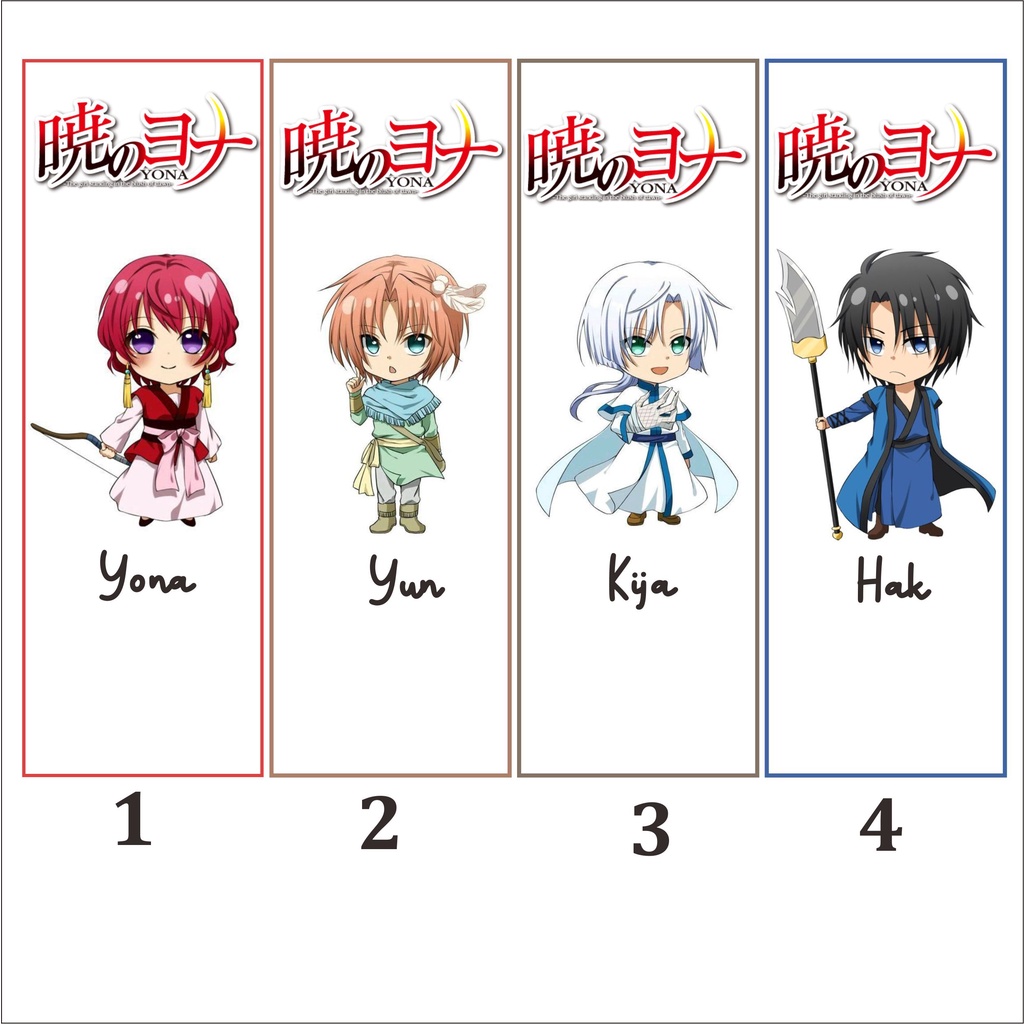 

Pembatas Buku Chibi anime Akatsuki No Yona Bookmark Lucu Hiasan Buku Accesories alat tulis murah