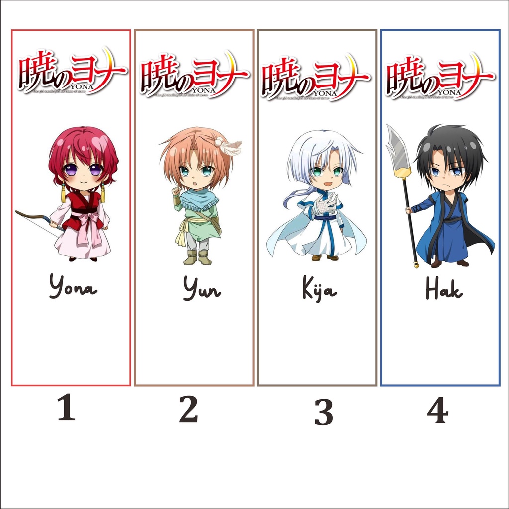 Pembatas Buku Chibi anime Akatsuki No Yona Bookmark Lucu Hiasan Buku Accesories alat tulis murah