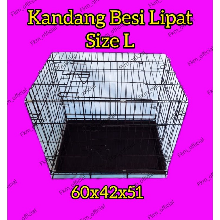 KANDANG BESI LIPAT KUCING/ANJING Size L