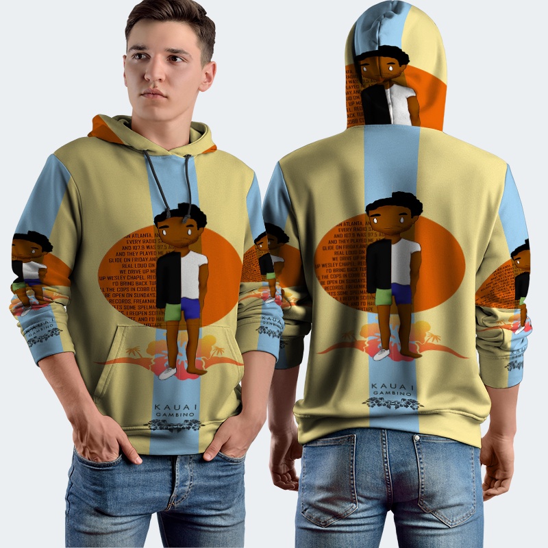 Jaket Hoodie Fullprint Childish Gambino Kauai New Bahan Polyester Jersey